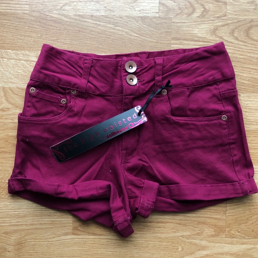 Burgundy High-Wasted Short
